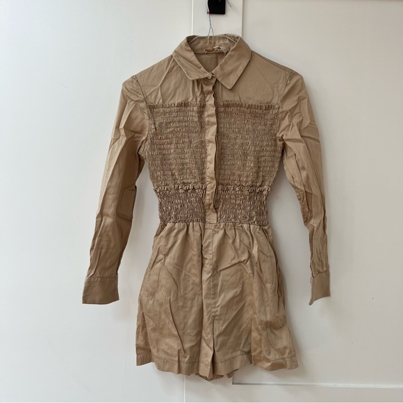 Maje Beige Sable Romper with Pockets in Size French 36 - Picture 5 of 8